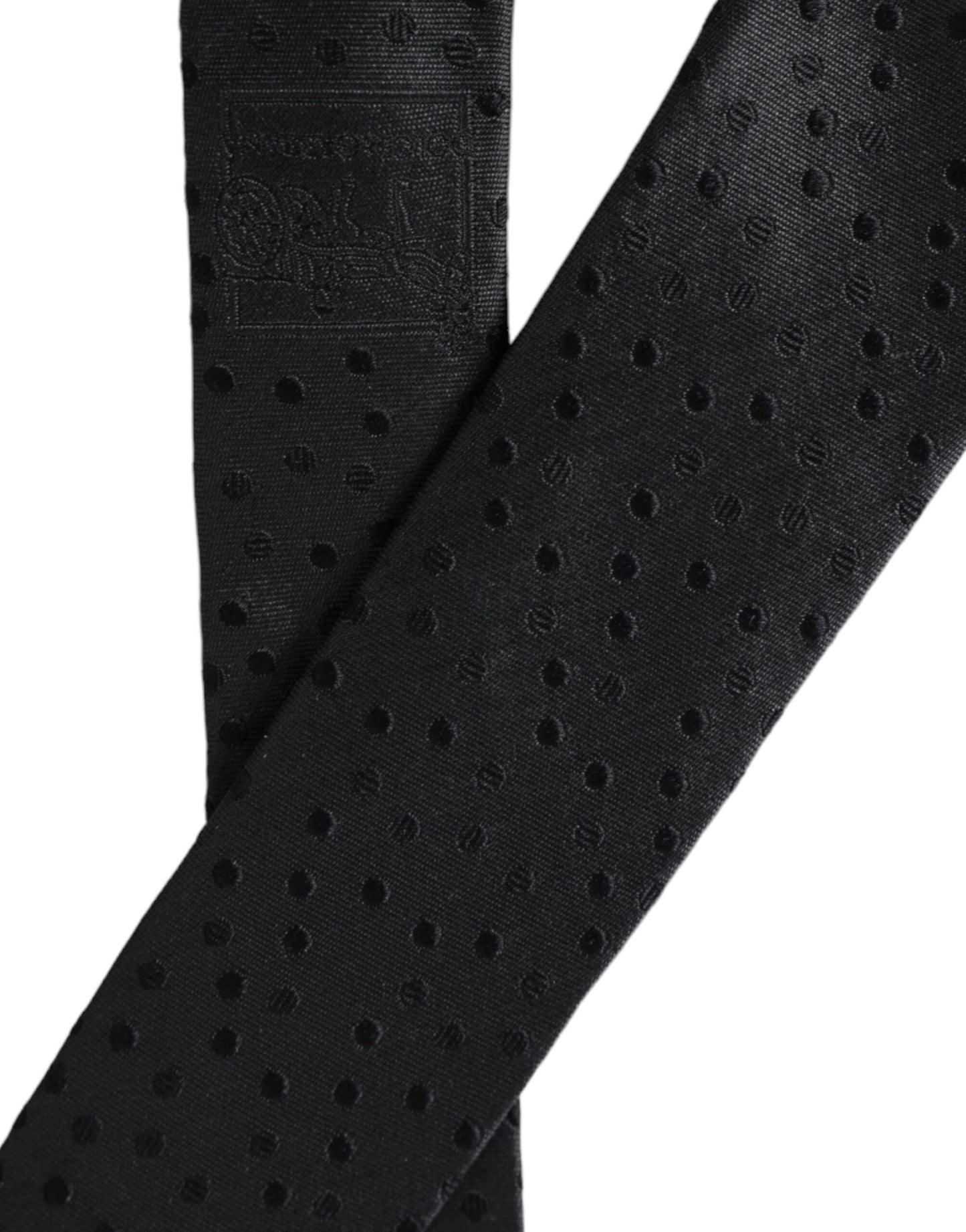 Dolce & Gabbana Black Polka Dot Silk Adjustable Men Tie