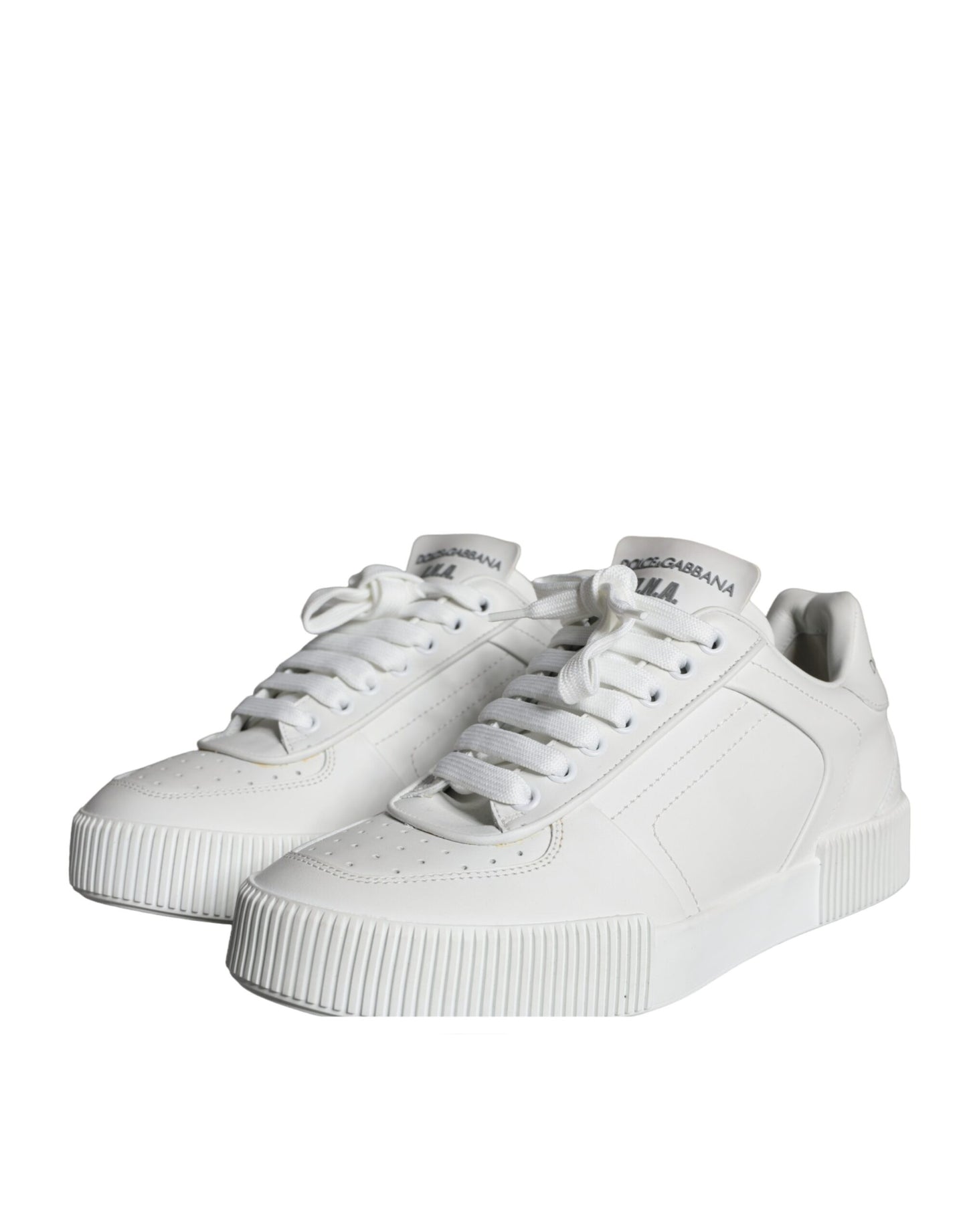 Dolce & Gabbana White Miami Leather Low Top Sneakers Shoes