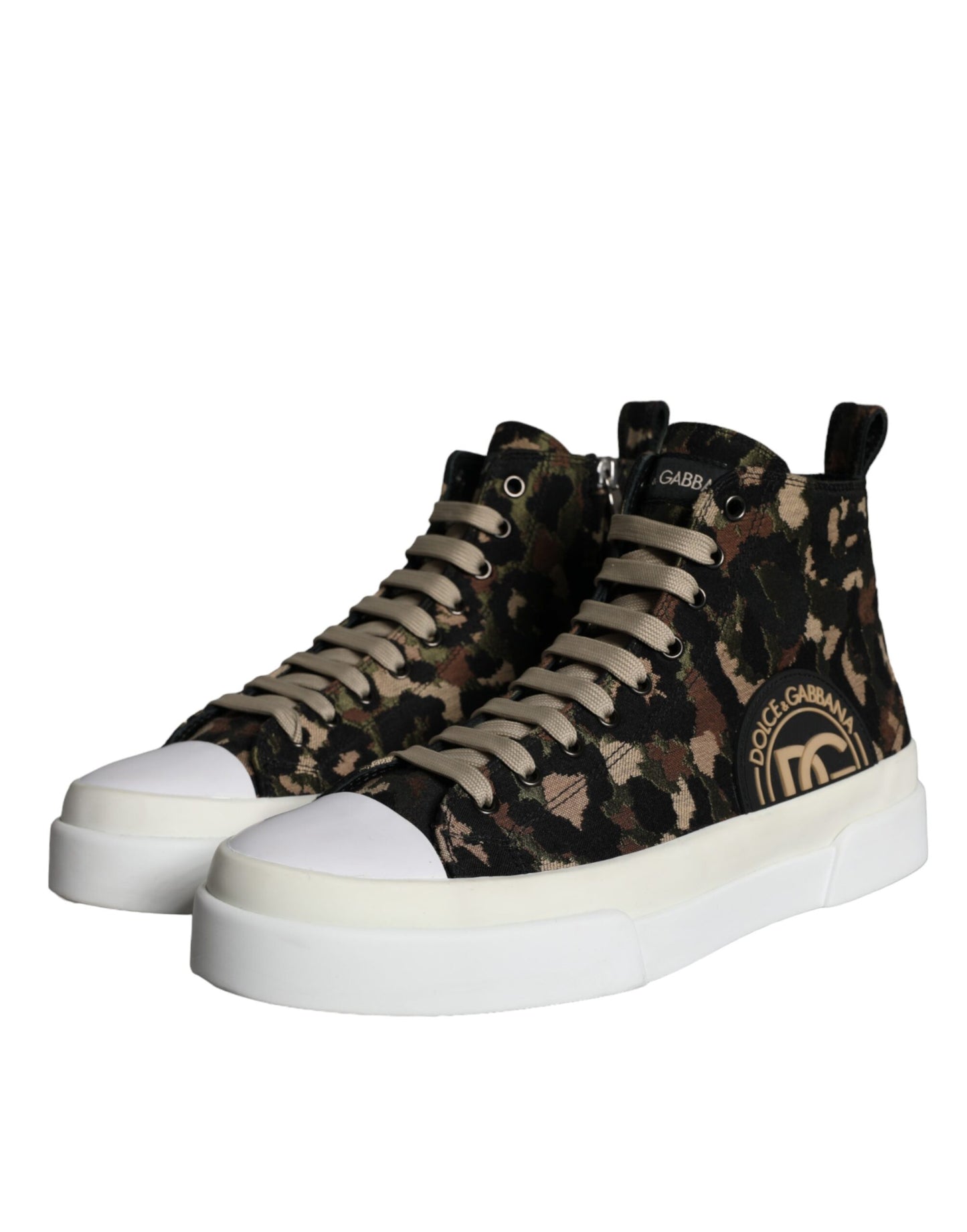 Dolce & Gabbana Multicolor Camouflage High Top Sneaker Shoes