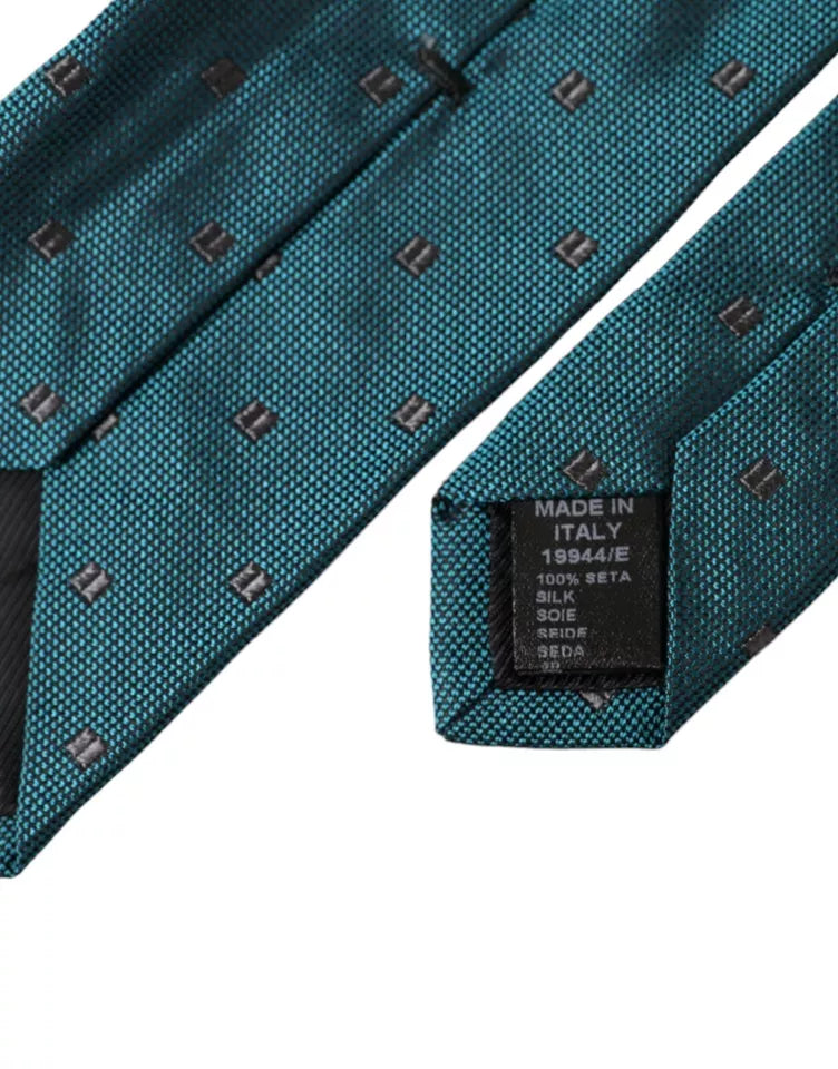 Dolce & Gabbana Green Patterned Silk Adjustable Men Tie