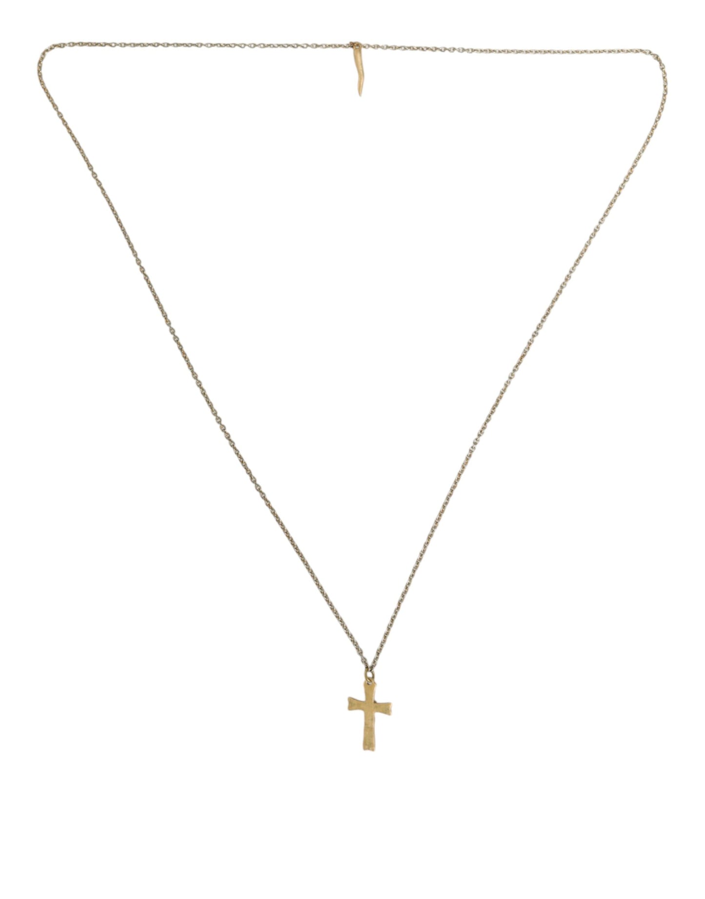 Dolce & Gabbana Gold Tone Brass Chain Cross Pendant Jewelry Necklace