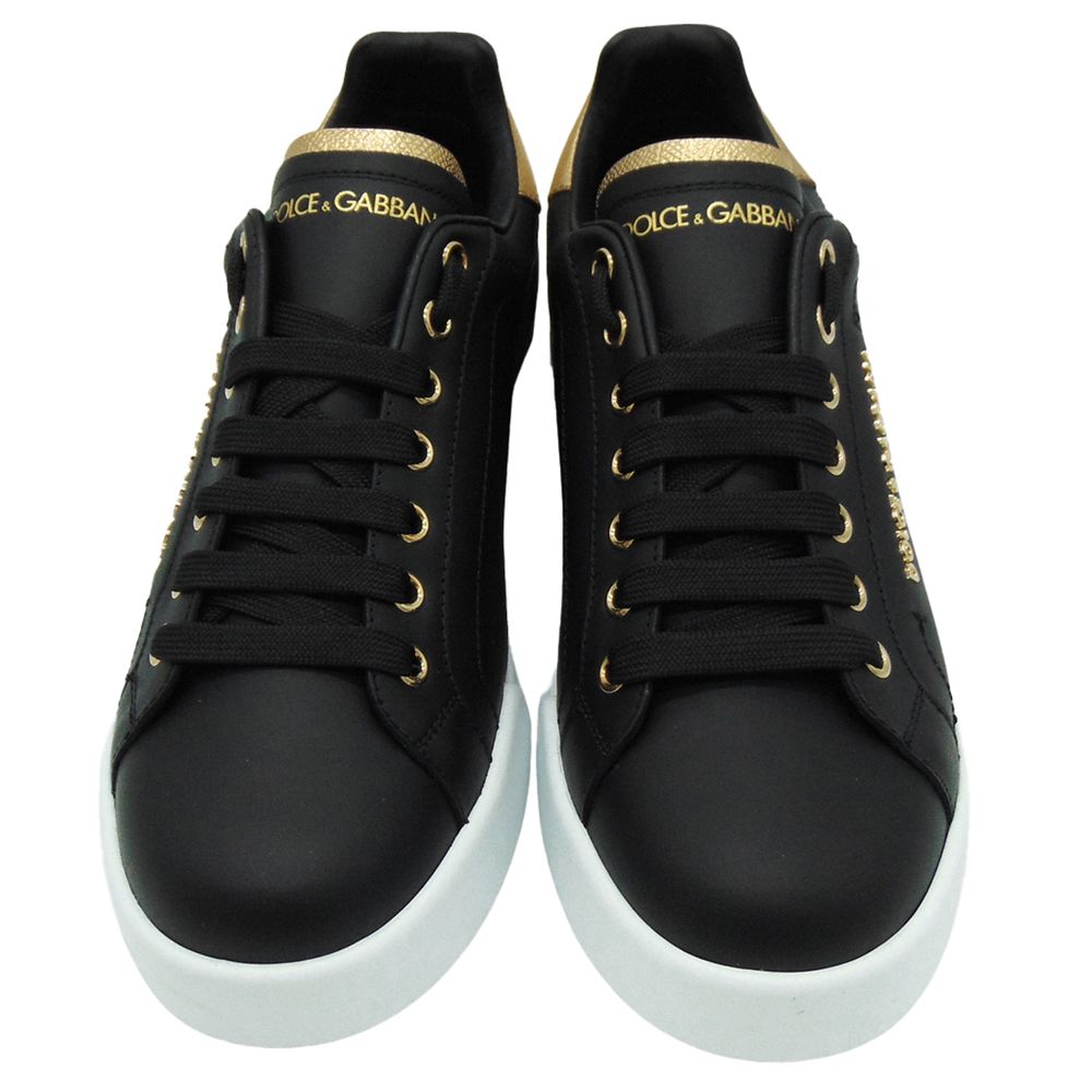 Dolce & Gabbana Black Leather Di Calfskin Sneaker