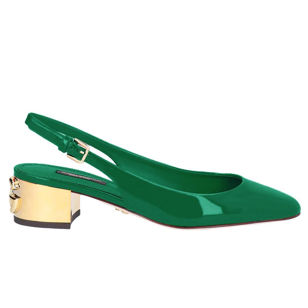 Dolce & Gabbana Green Leather Di Calfskin Pump