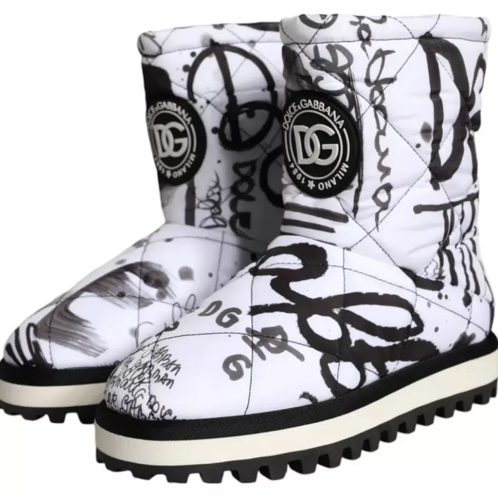 Dolce & Gabbana White Polyester Boot