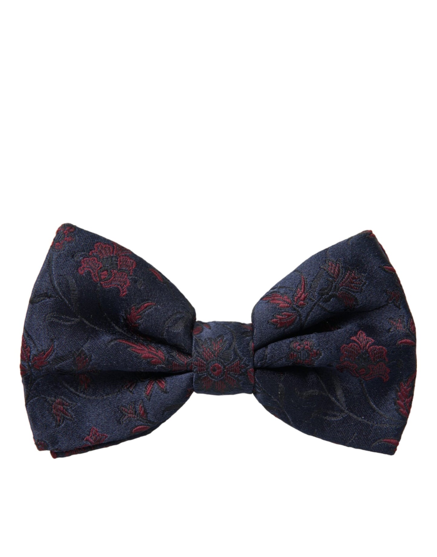 Dolce & Gabbana Blue Floral Brocade Adjustable Neck Men Bow Tie