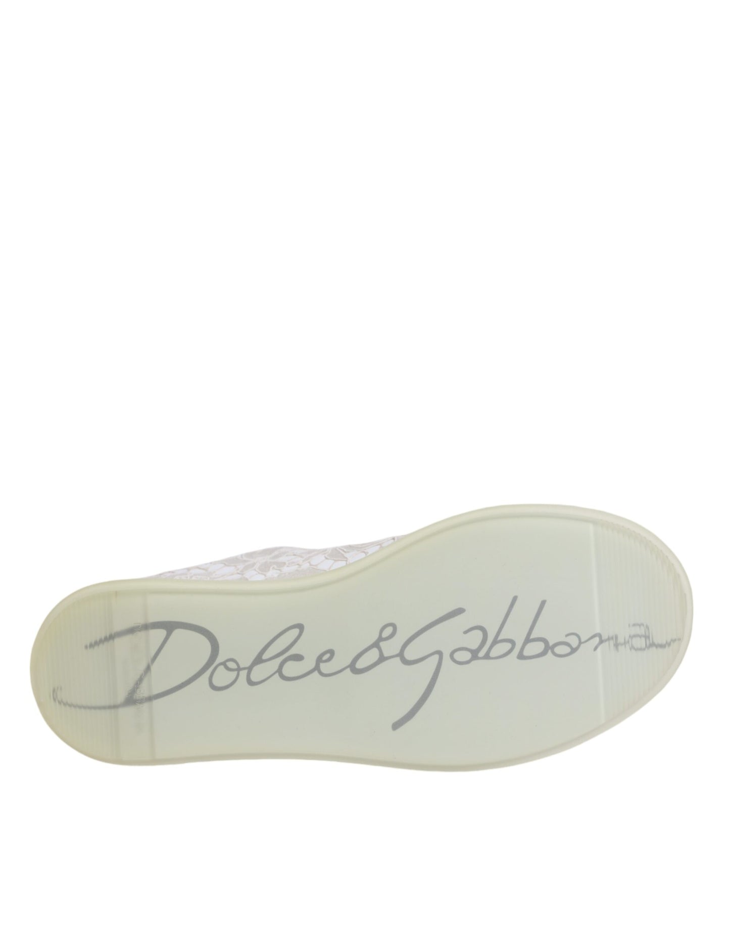 Dolce & Gabbana White Lace Portofino Low Top Sneakers Shoes