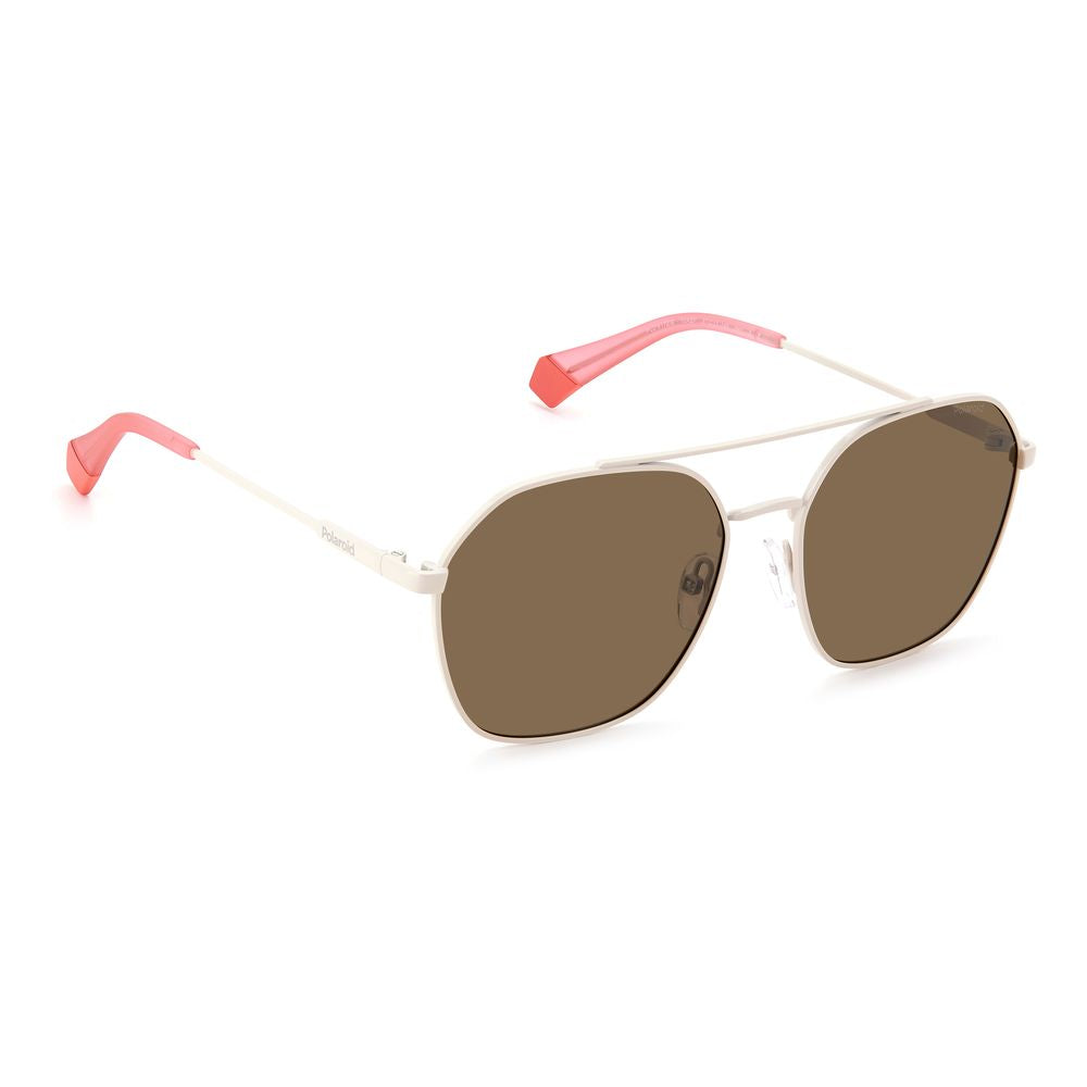 Polaroid Beige Stainless Steel Sunglasses