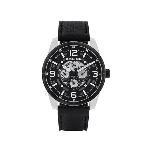 Police Black Leather Watch