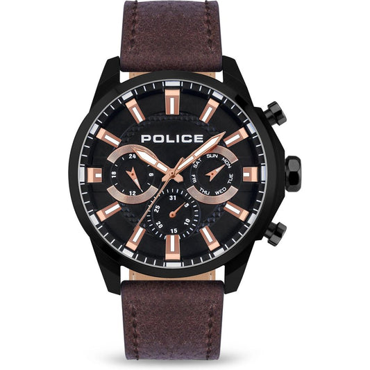 Police Red Leather Watch