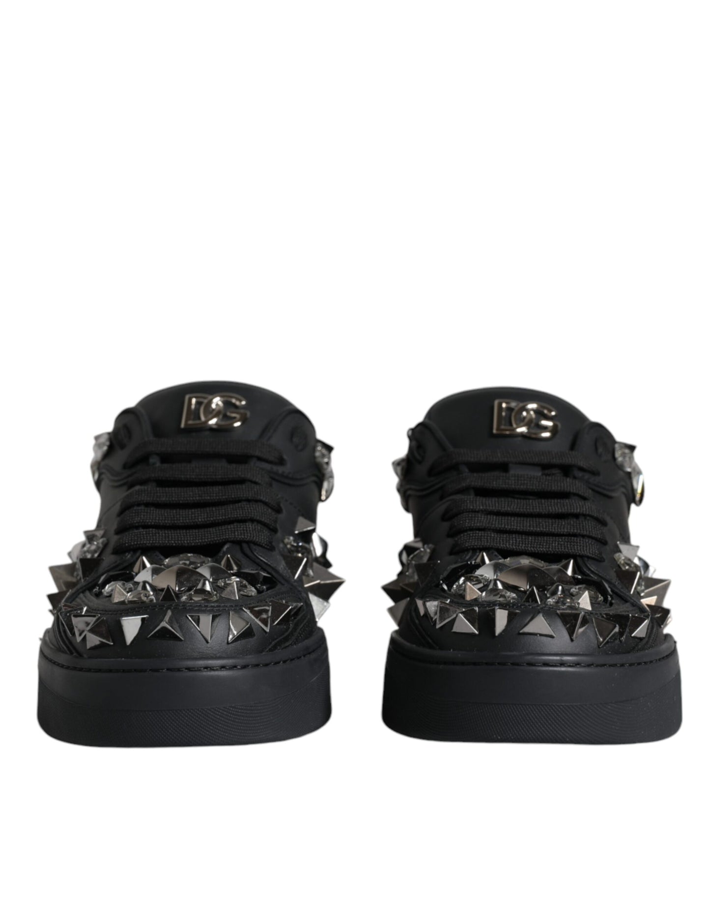 Dolce & Gabbana Black Studded Low Top Men Sneakers Shoes