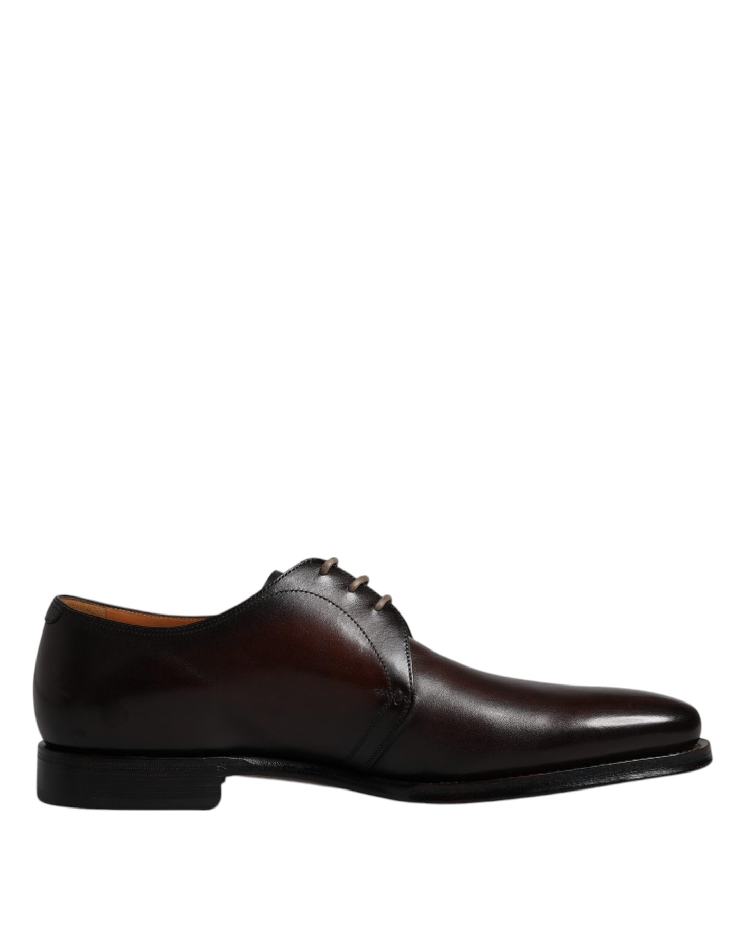 Dolce & Gabbana Black Leather Lace Up Men Derby Formal Shoes