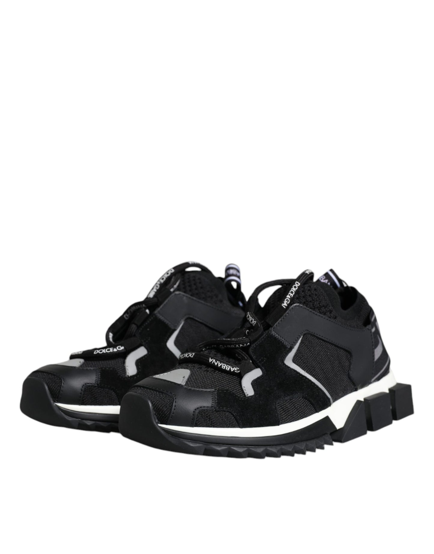 Dolce & Gabbana Black Mesh Sorrento Trekking Sneakers Shoes