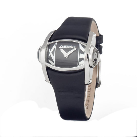 Chronotech Black Leather Watch