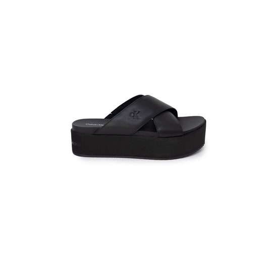 Calvin Klein Jeans Black Leather Sandal