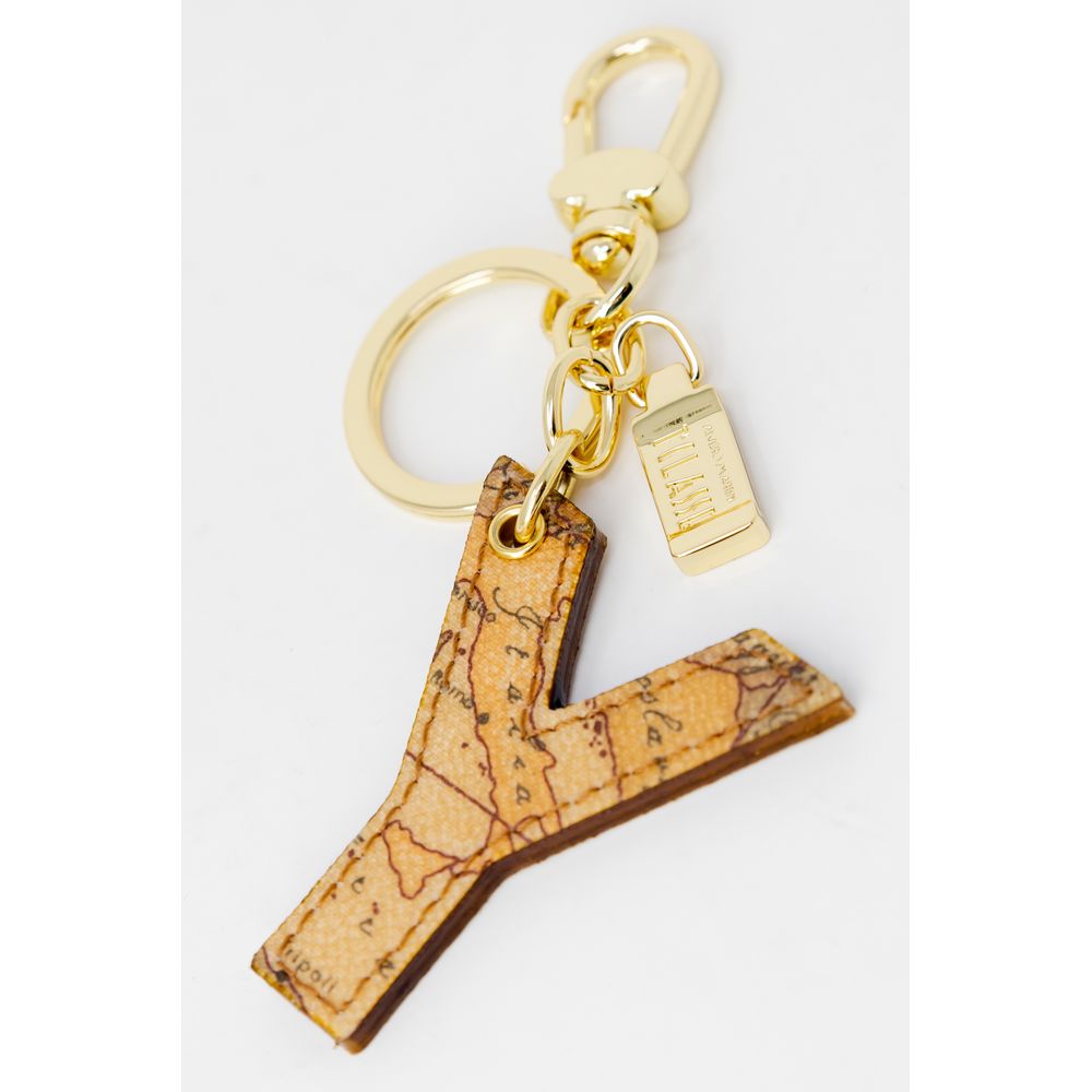 Alviero Martini Prima Classe Beige Synthetic Leather Keychain