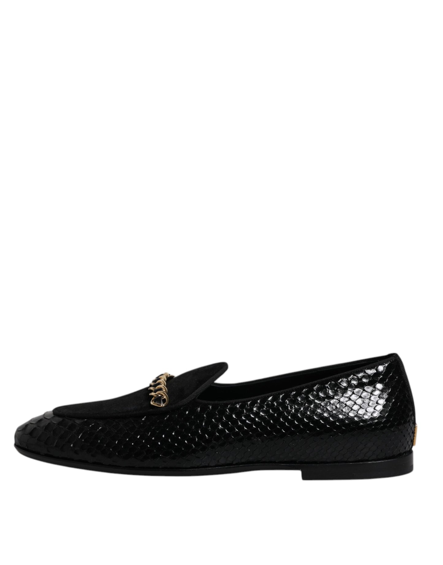 Dolce & Gabbana Black Exotic Leather Loafers Men Dress Shoes