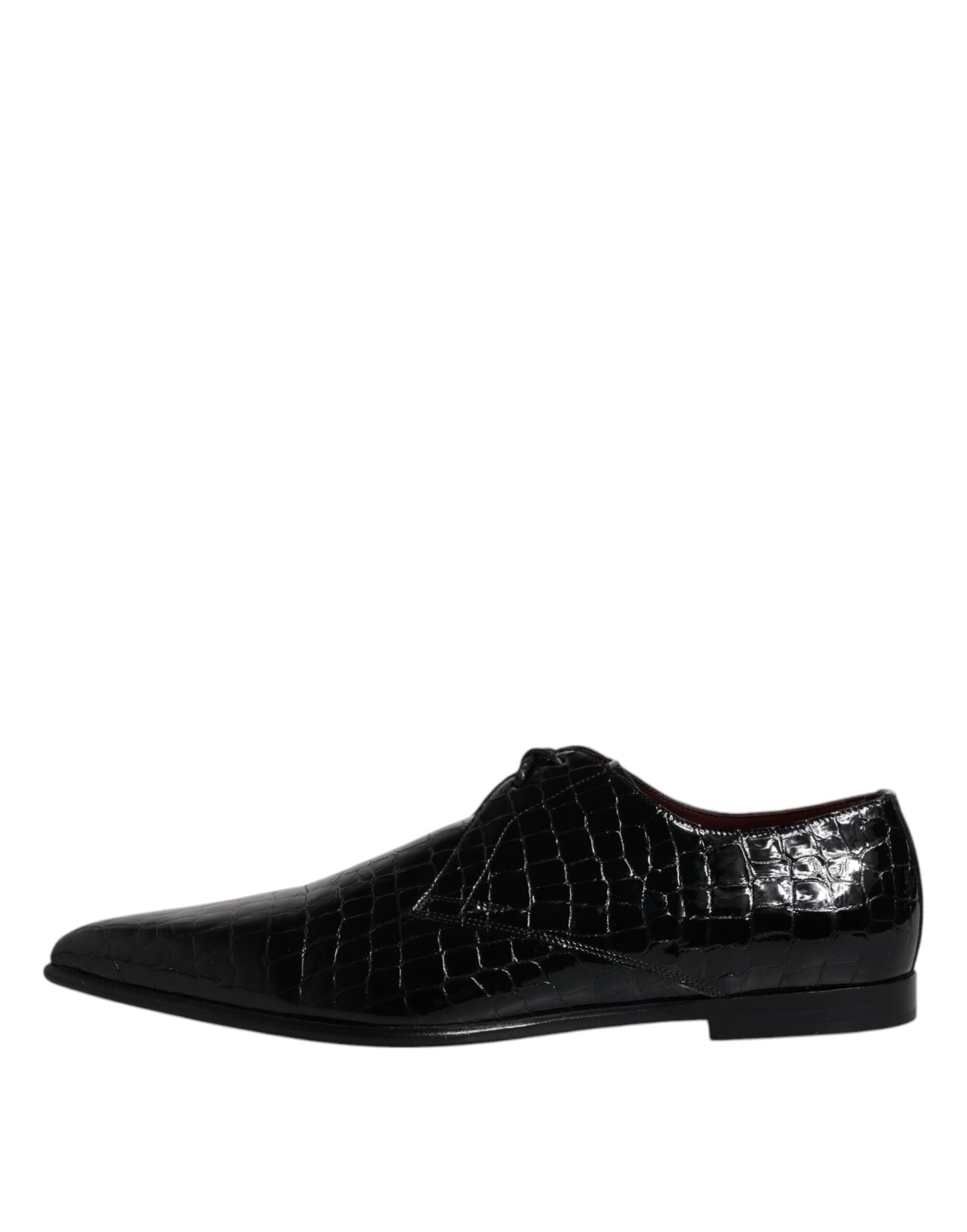 Dolce & Gabbana Black Exotic Leather Mens Derby Formal Shoes