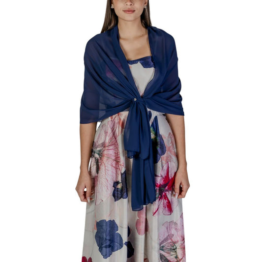 Rinascimento Blue Polyester Scarf