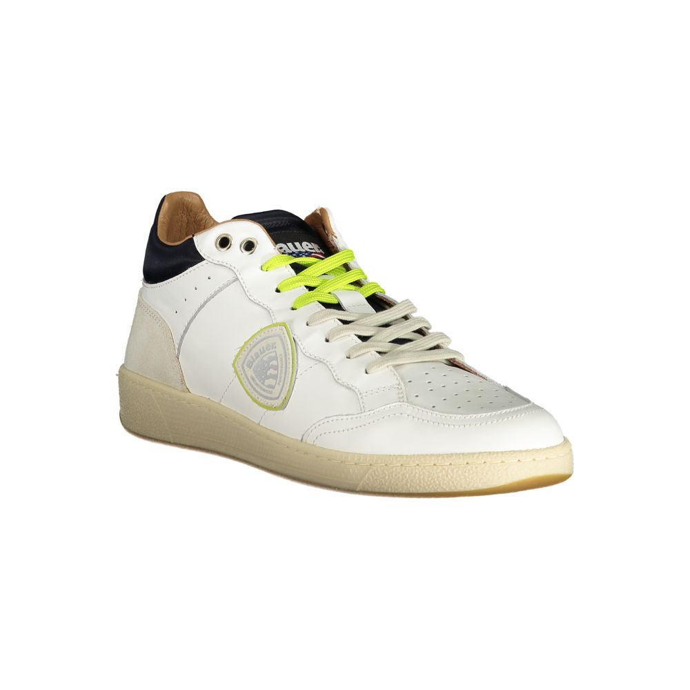 Blauer White Polyester Sneaker