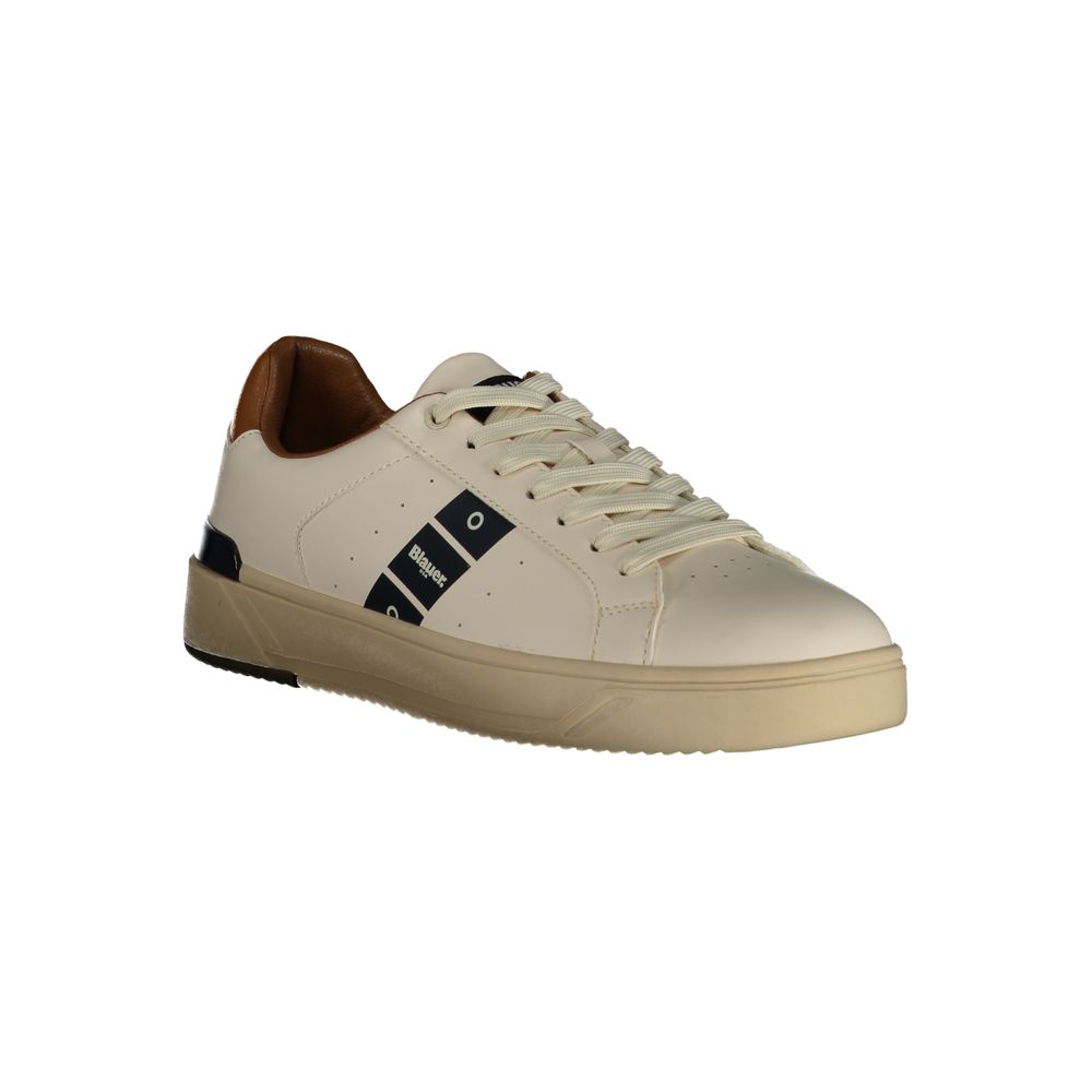 Blauer White Polyester Sneaker