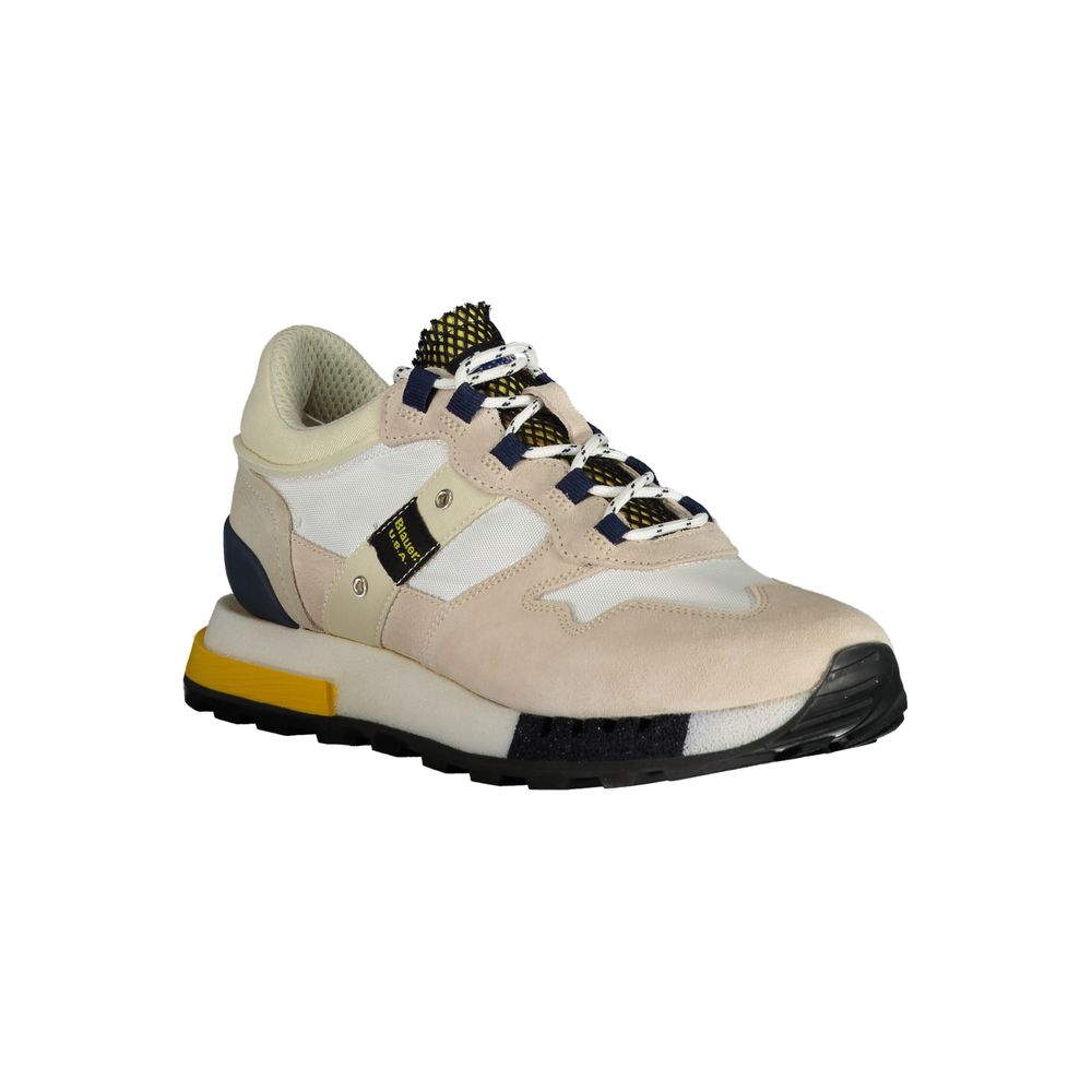 Blauer White Polyester Sneaker