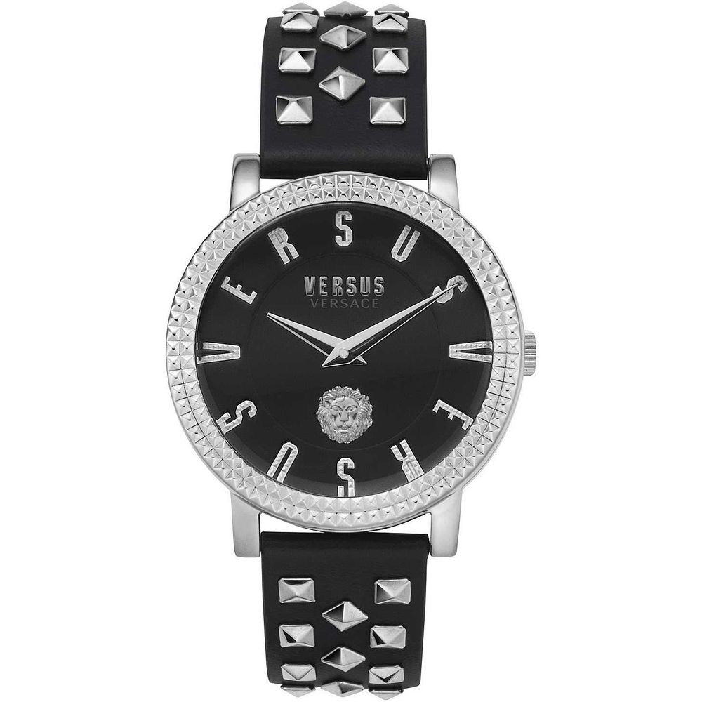 Versus Versace Black Leather Watch