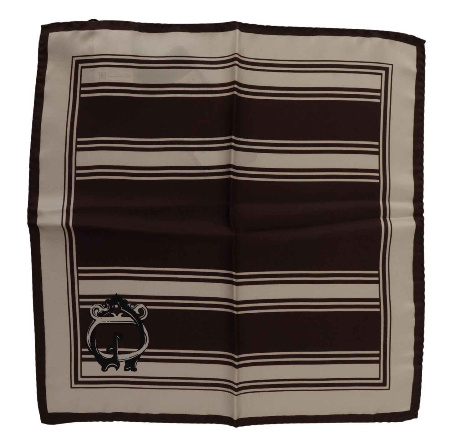 Dolce & Gabbana Silk Striped Brown Square Men's Scarf