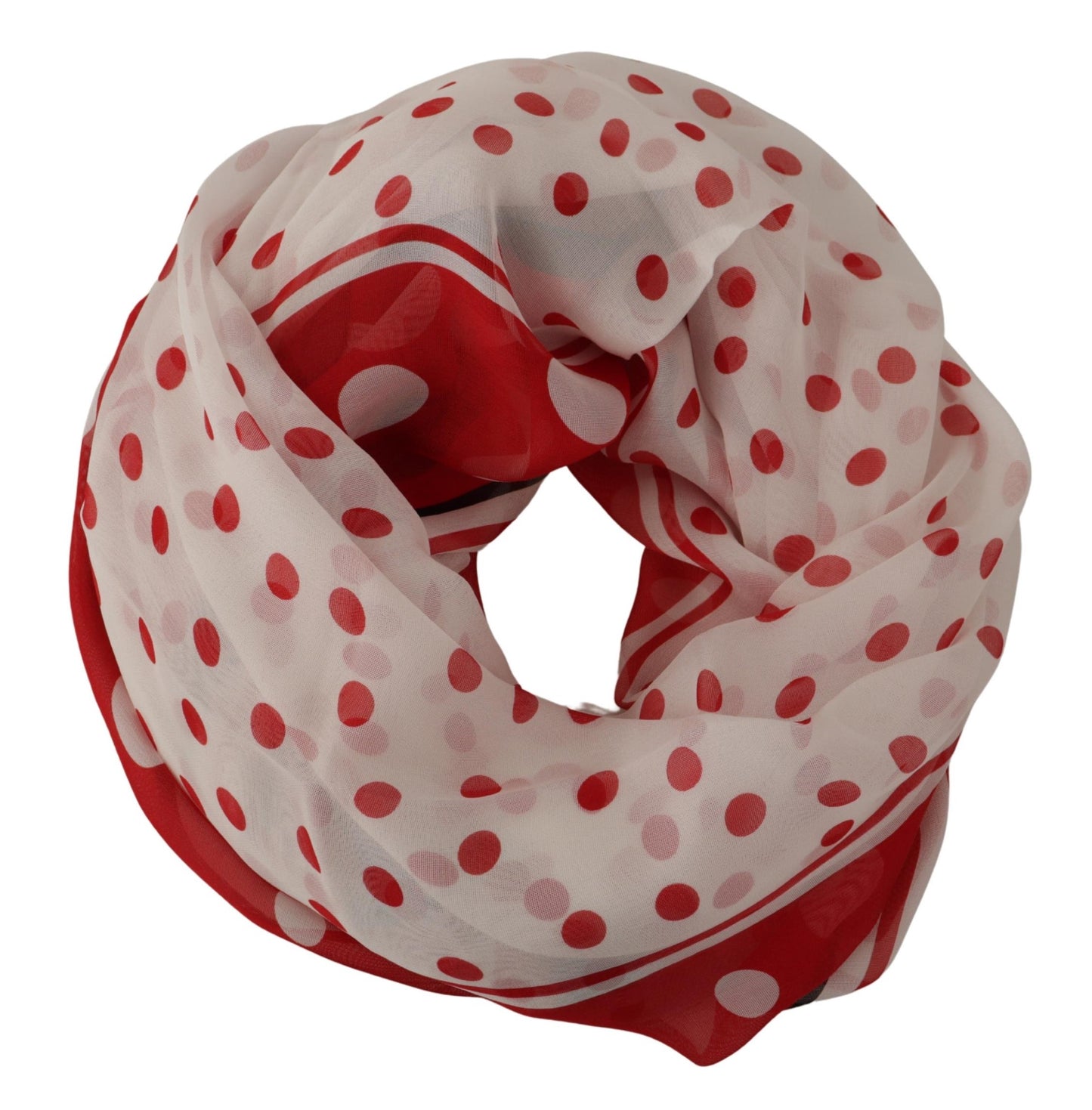 Dolce & Gabbana Polka Dots Elegance Silk Shawl Wrap Scarf