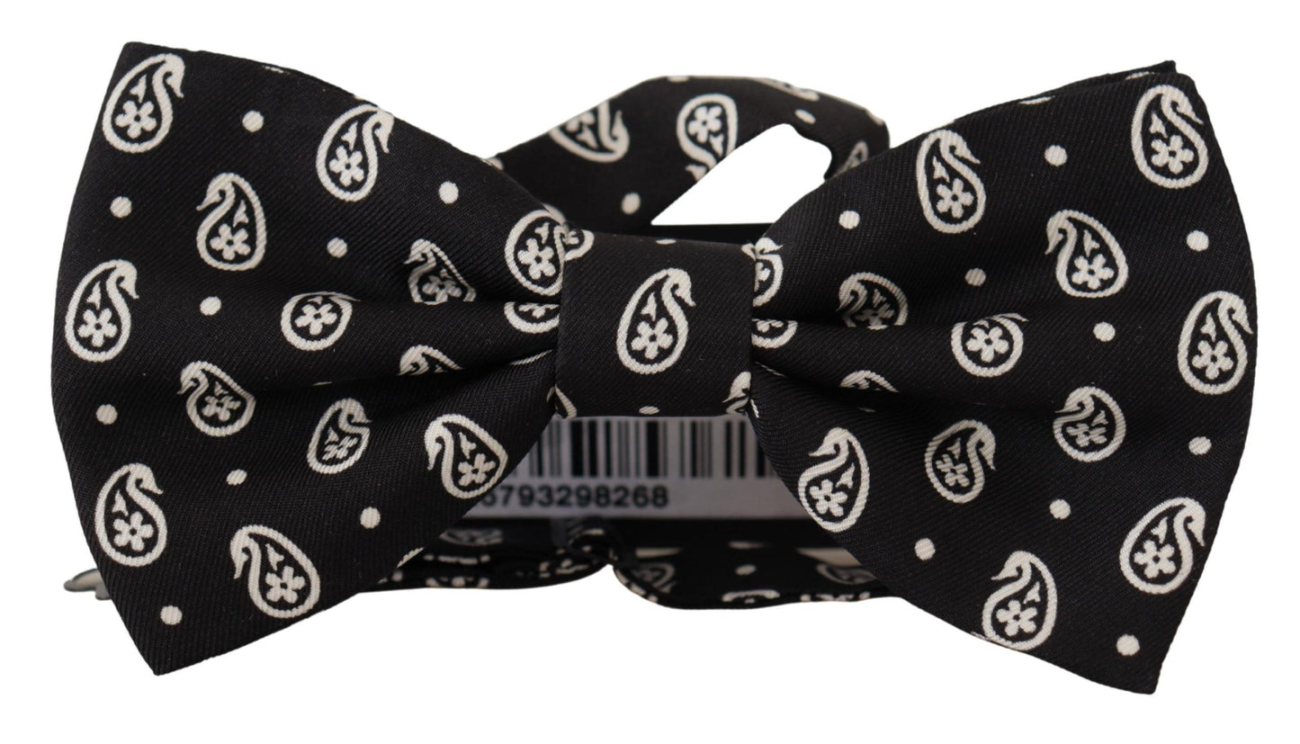 Dolce & Gabbana Elegant Black Silk Bow Tie