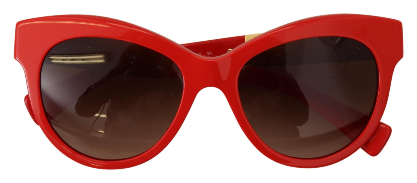 Dolce & Gabbana Elegant Red Mosaico Cat-Eye Sunglasses