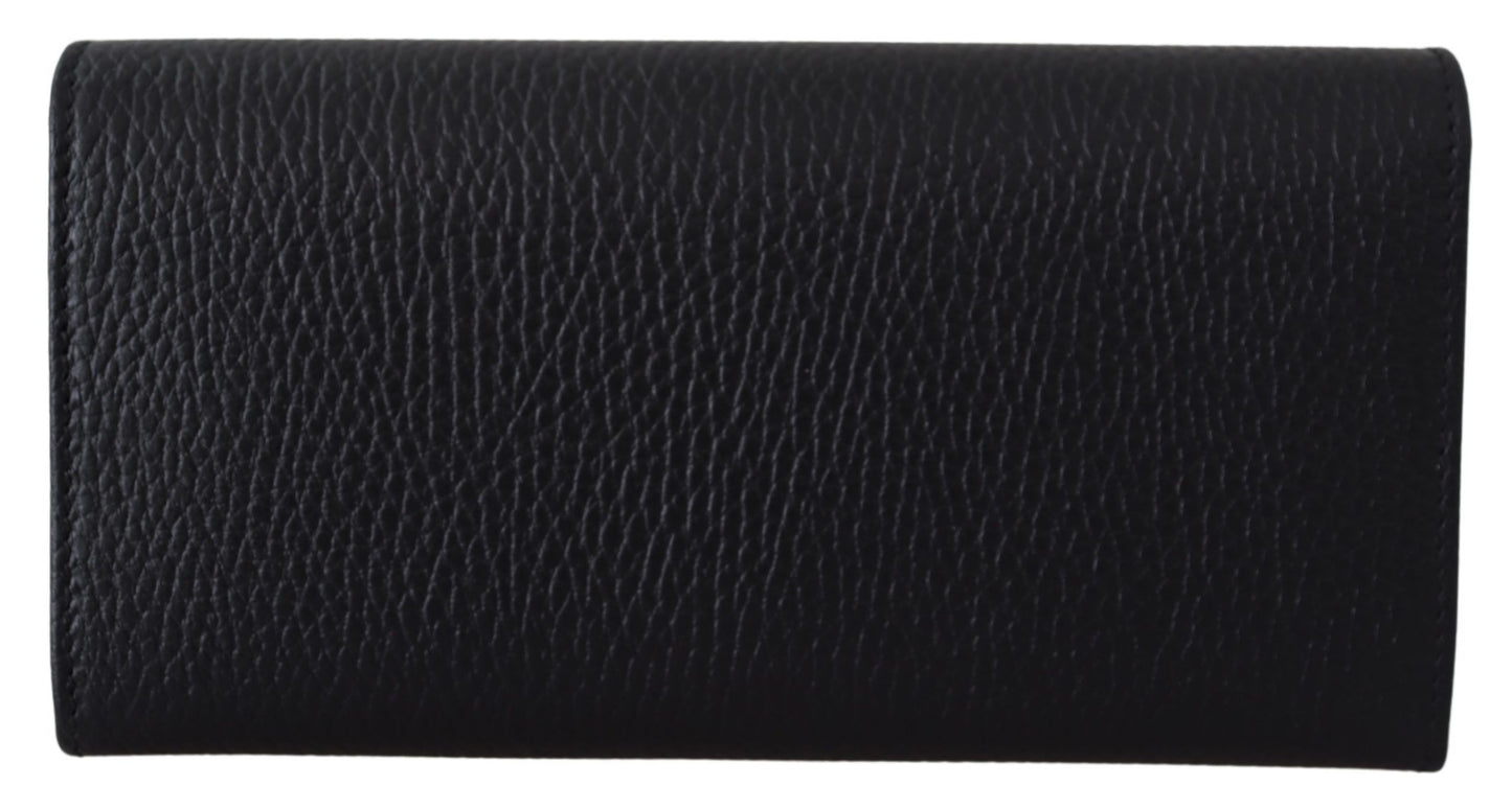 Gucci Elegant Black Leather Wallet with GG Snap Closure