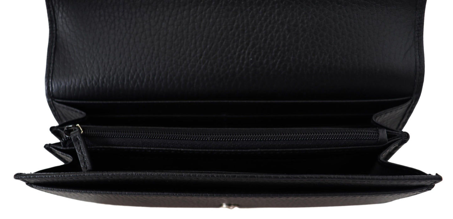 Gucci Elegant Black Leather Wallet with GG Snap Closure