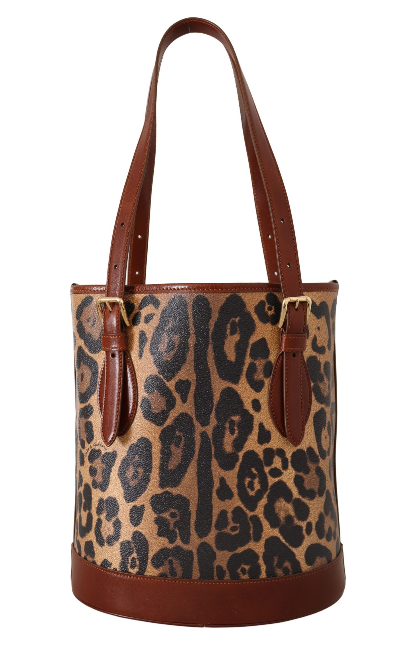 Dolce & Gabbana Elegant Leopard Bucket Tote Bag