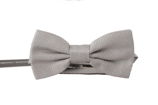 Dolce & Gabbana Chic Gray Silk Bow Tie