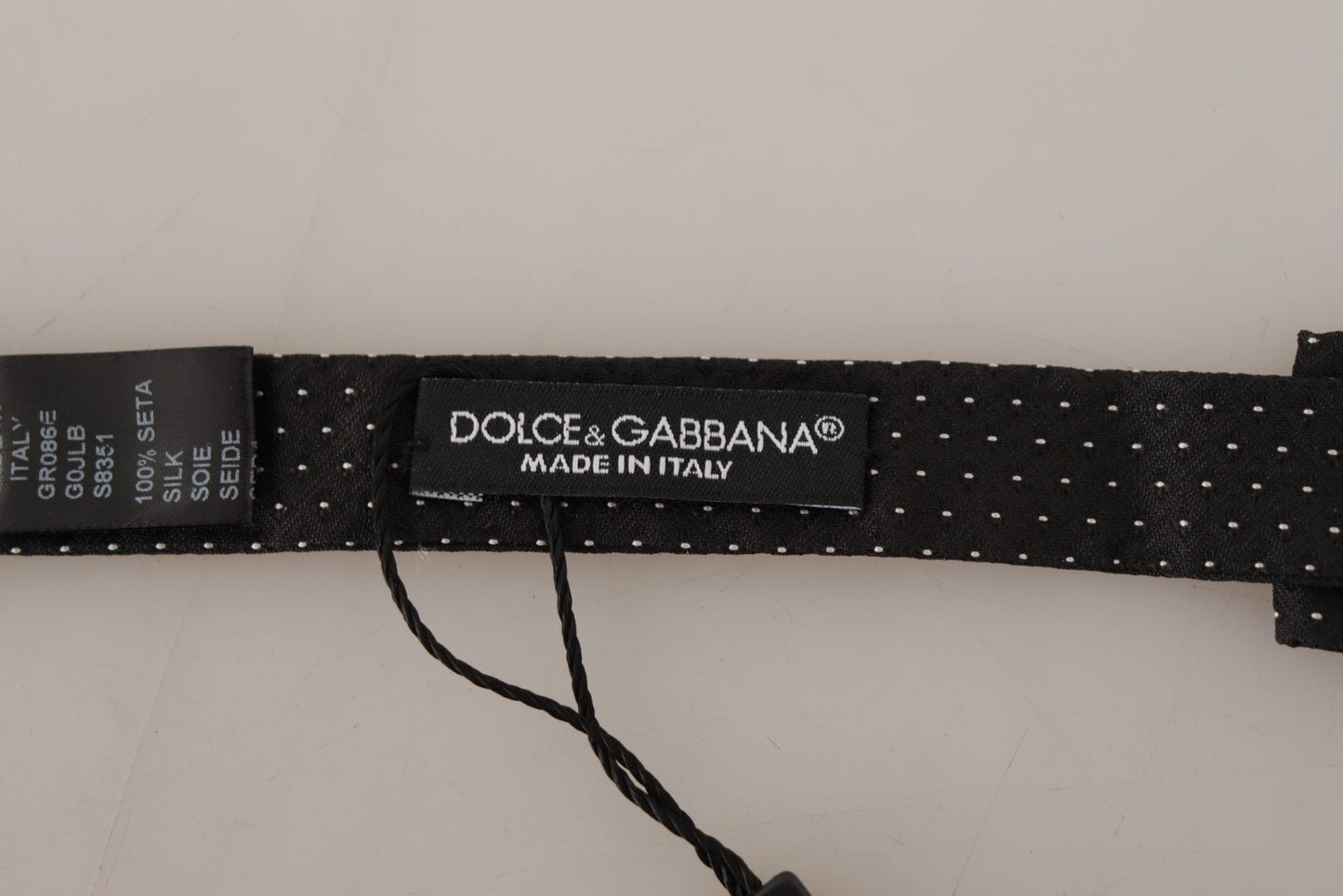 Dolce & Gabbana Elegant Black and White Silk Bow Tie